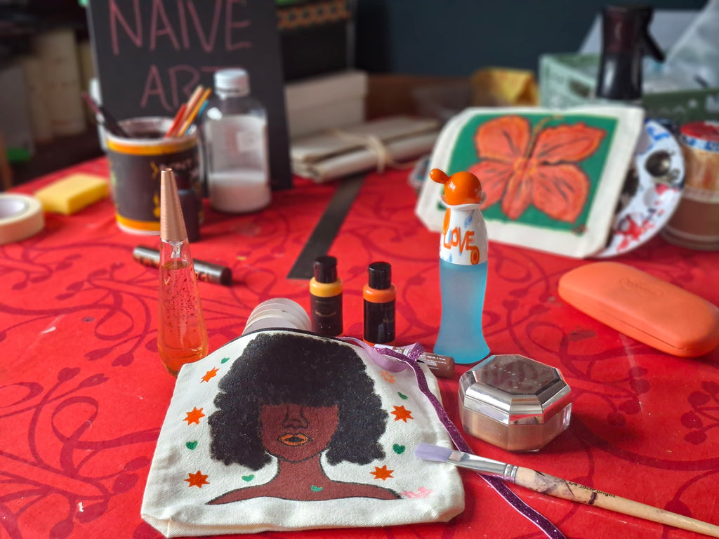 La Caribeña, Cartera de Lienzo pintada a mano