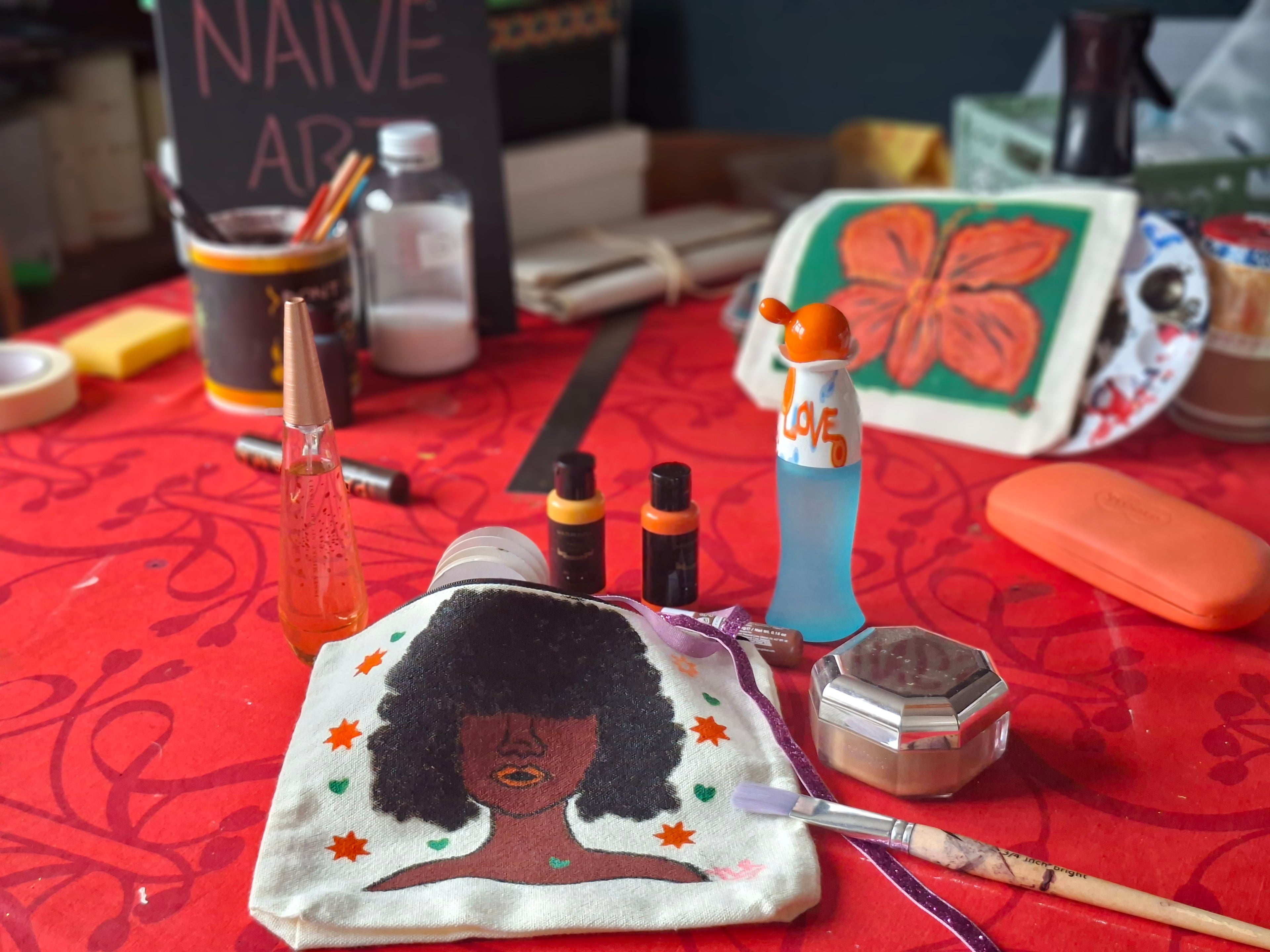 La Caribeña, Cartera de Lienzo pintada a mano